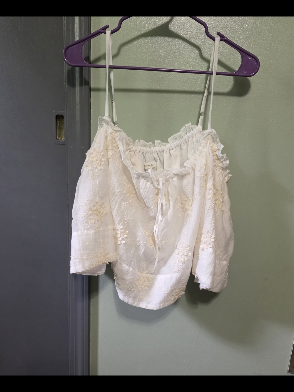 Women's White Embroidered Camisole